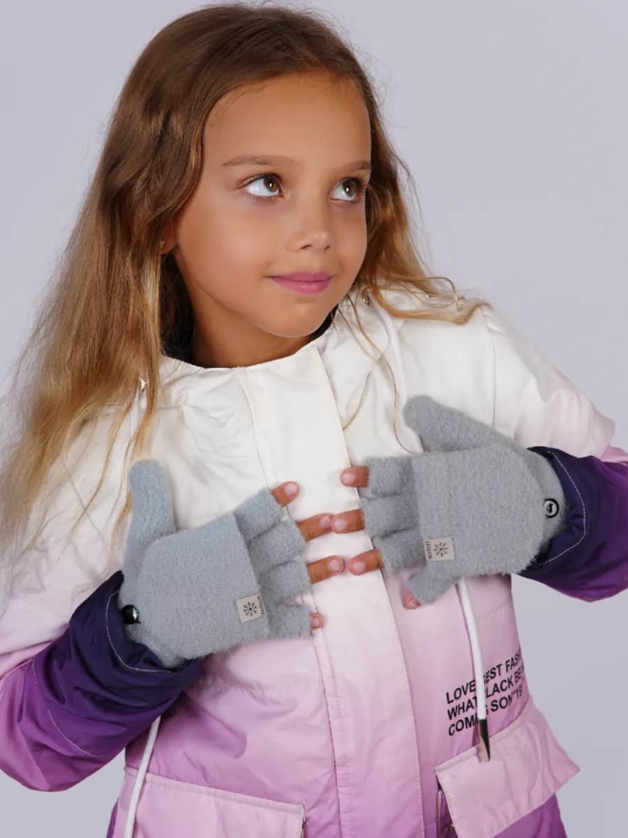 перчатки-варежки детские без пальцев, женские, митенки