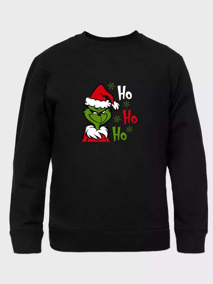 Свитшот с принтом гринч хо хо хо