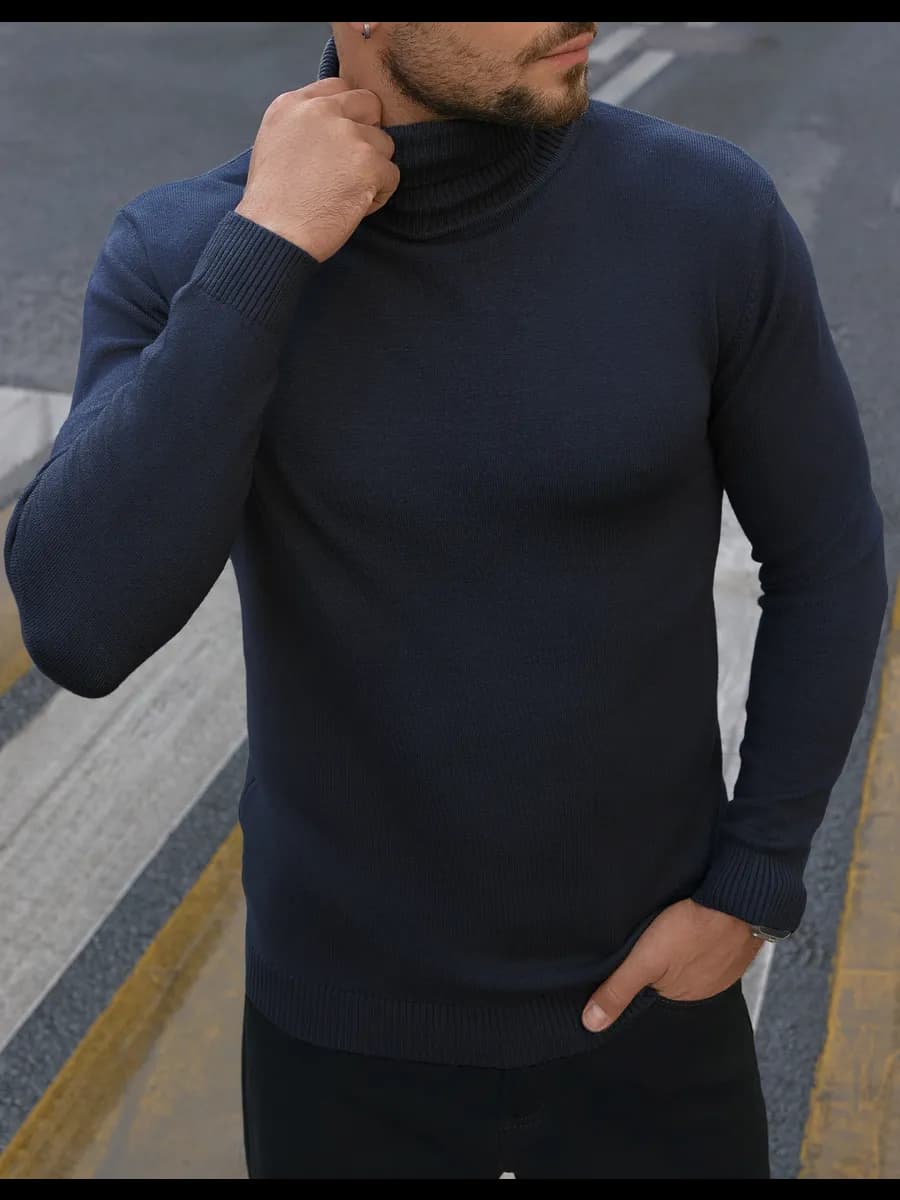 Теплая водолазка с длинным горлом - фото 1