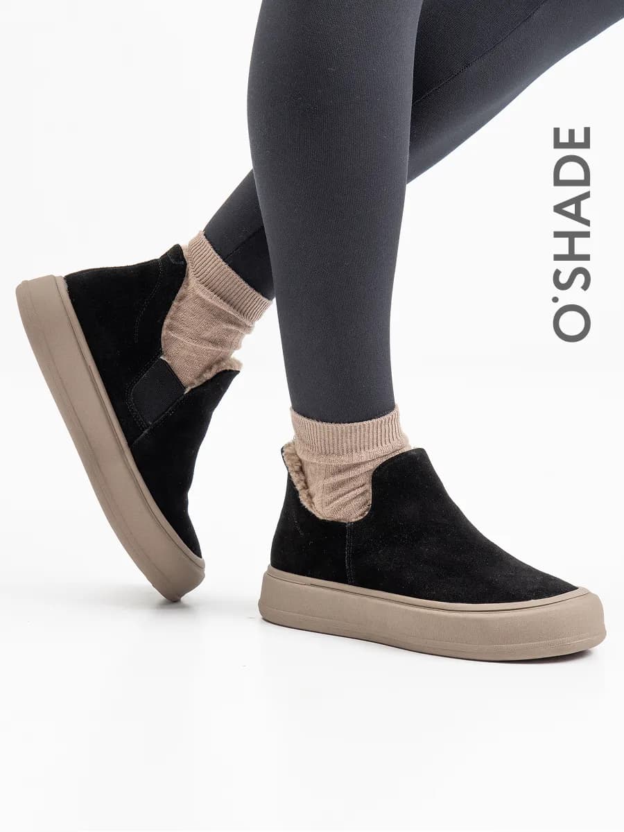 Ботинки утепленные женские черные