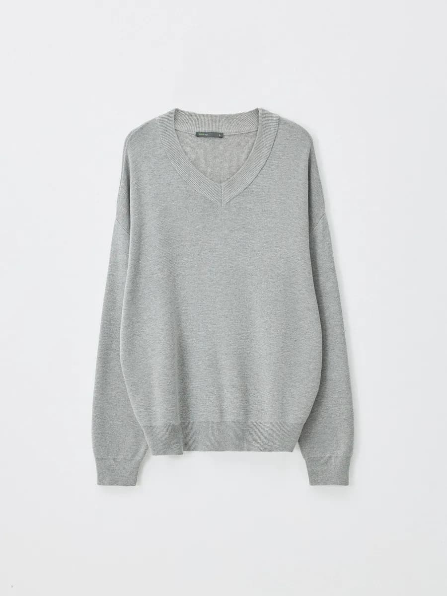 Вязаный джемпер свободный базовый