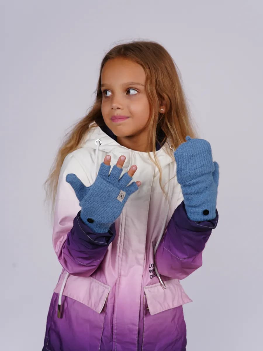 перчатки-варежки детские без пальцев, женские, митенки