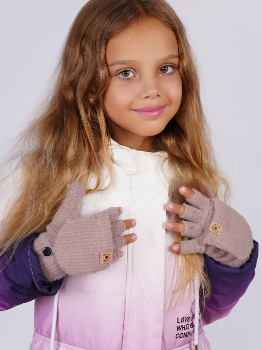 перчатки-варежки детские без пальцев, женские, митенки