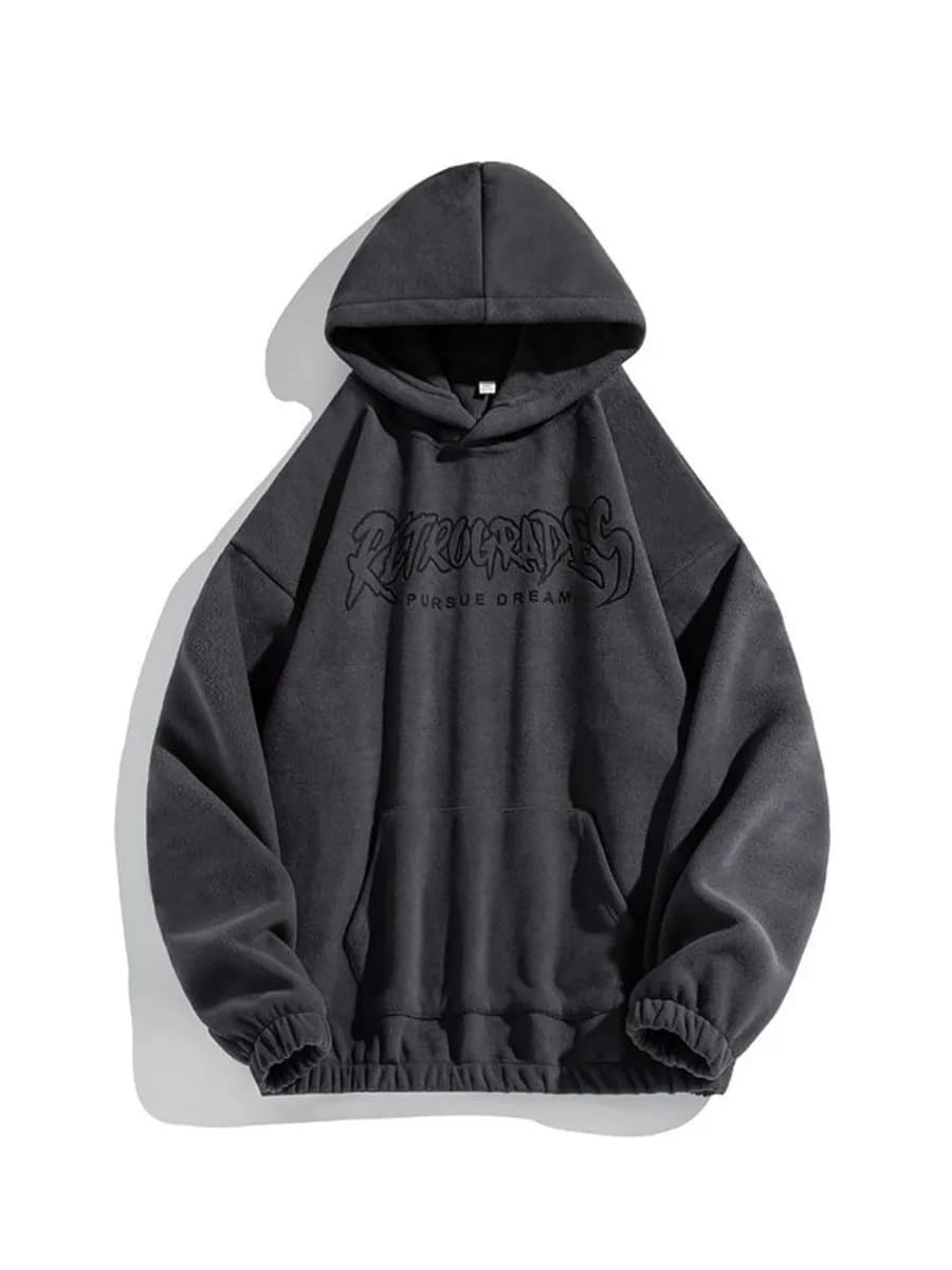 Худи флисовое с капюшоном оверсайз