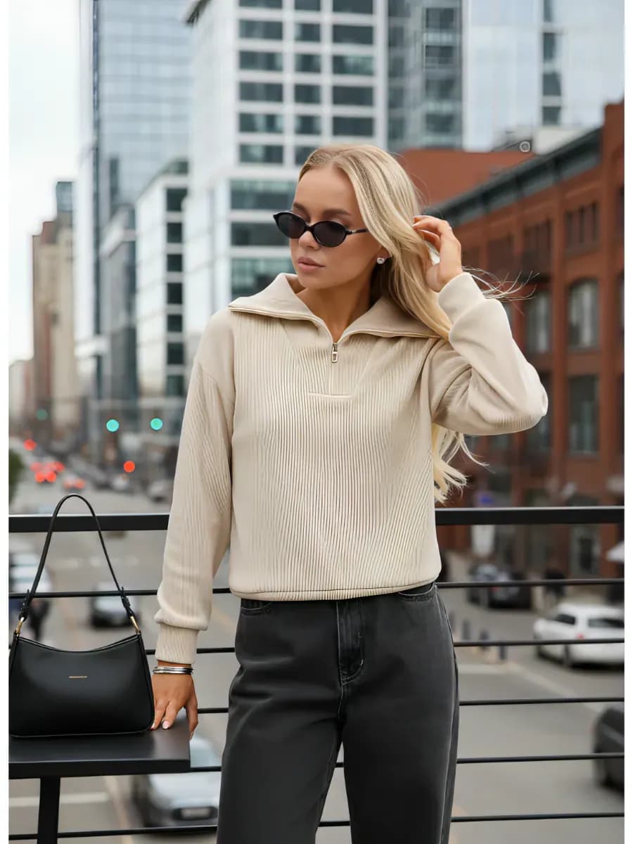 Кофта на молнии свитшот полузамок