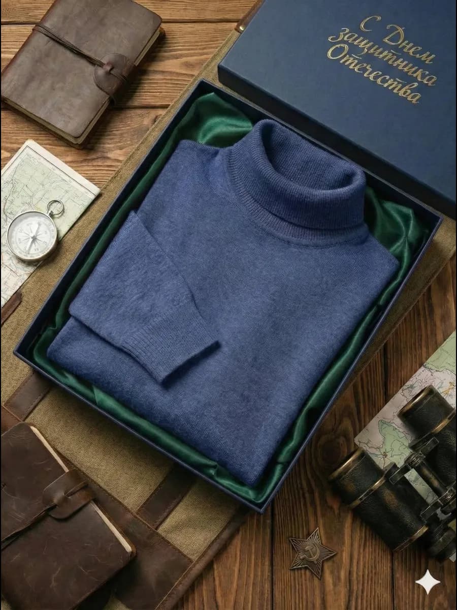 Водолазка с горлом кашемир вязаная теплая