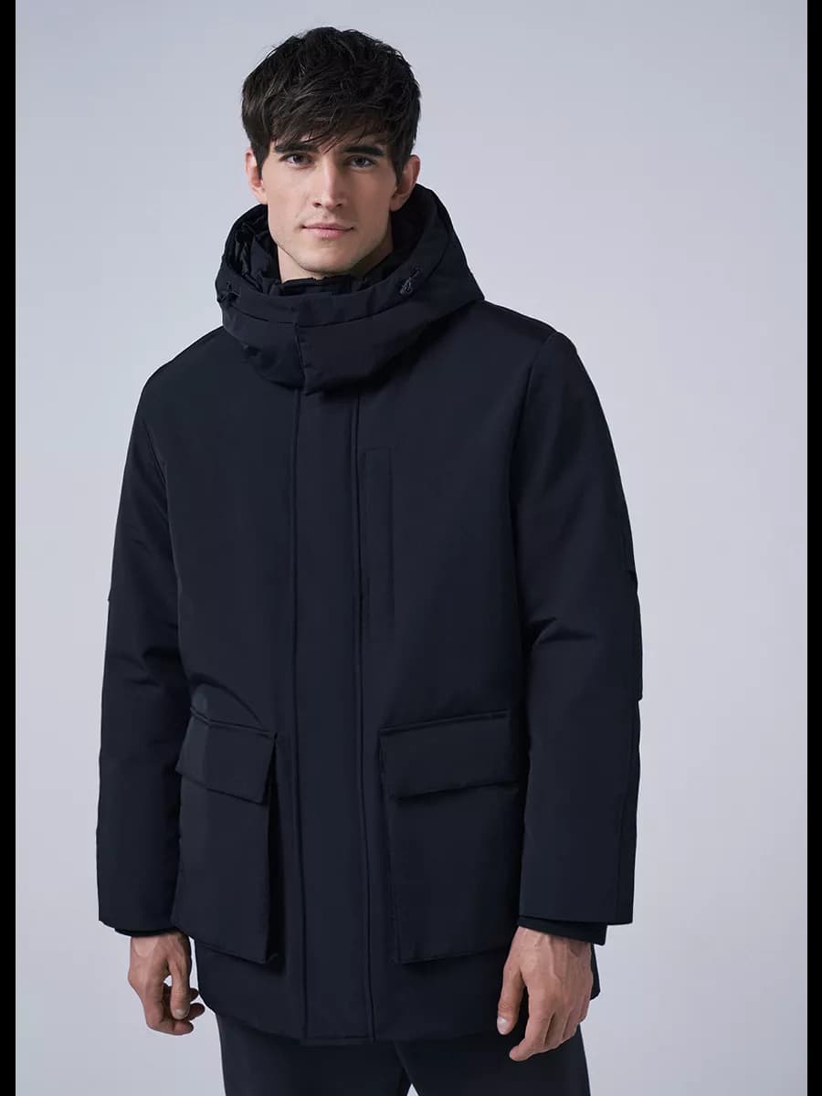 Куртка пуховик зимний удлиненный с капюшоном