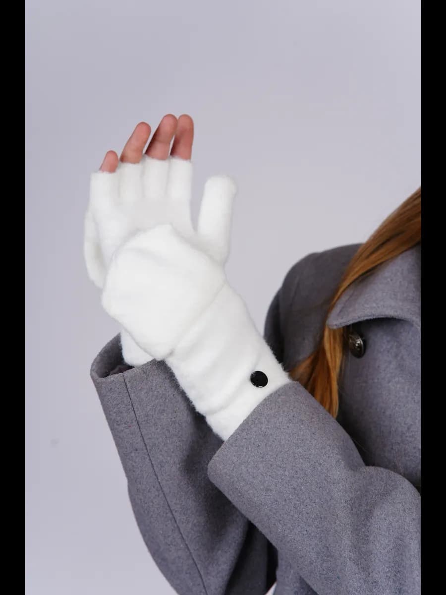 перчатки-варежки детские без пальцев, женские, митенки