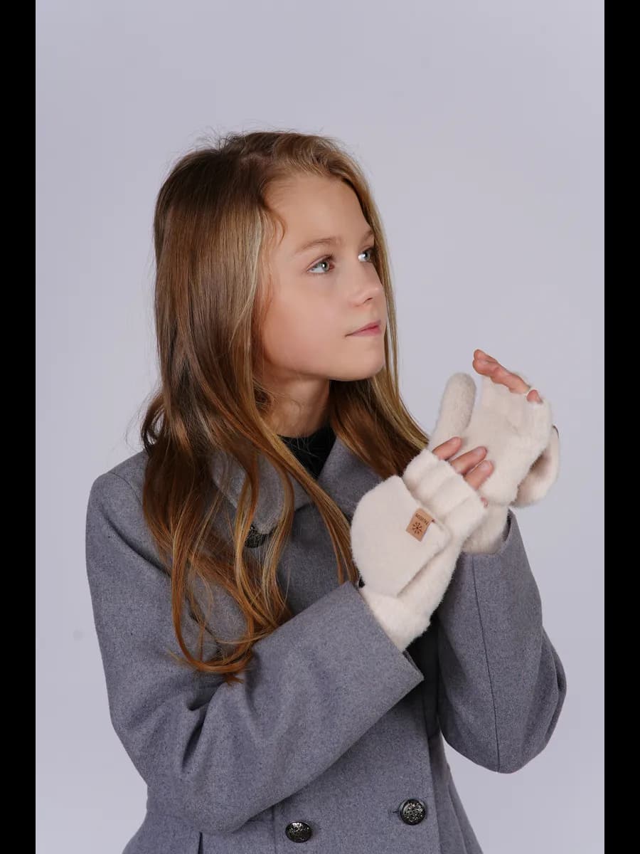 перчатки-варежки детские без пальцев, женские, митенки