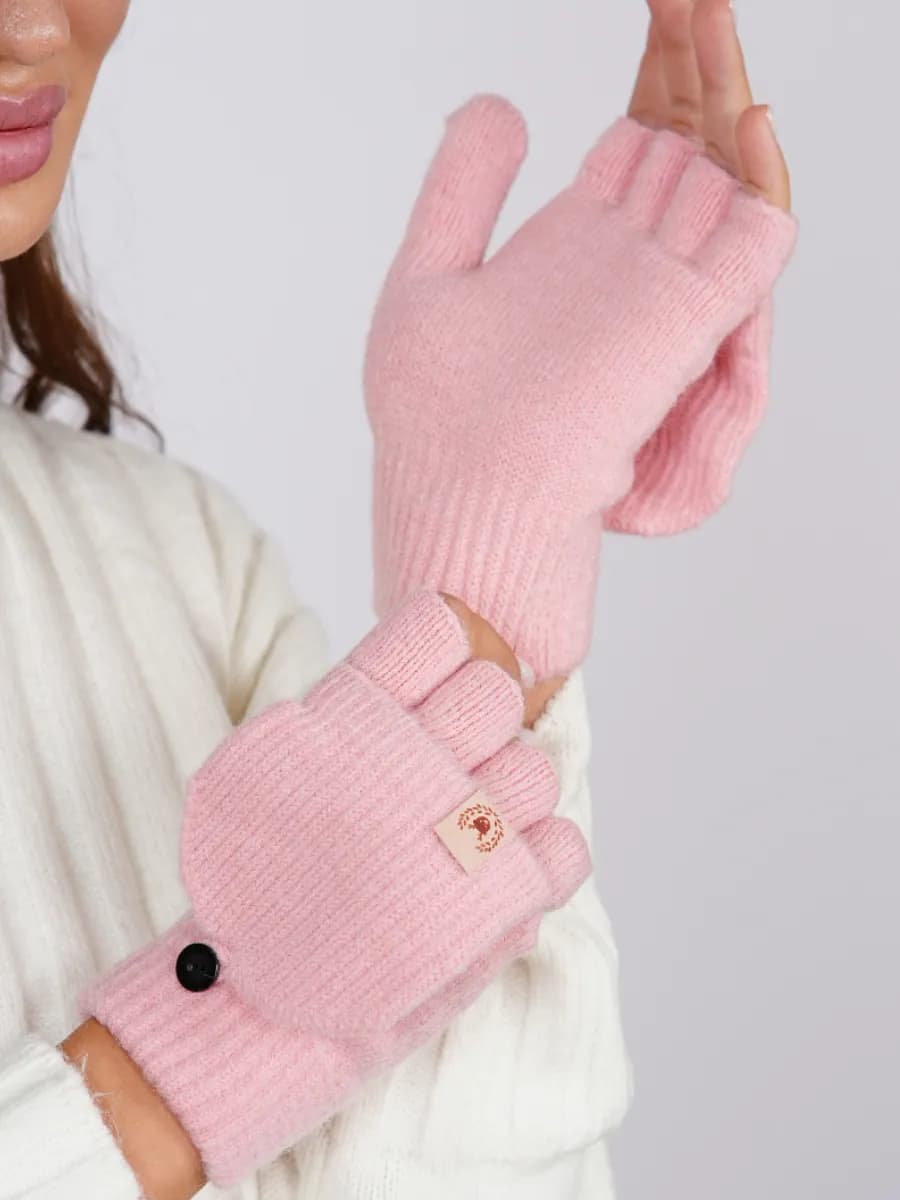 перчатки-варежки детские без пальцев, женские, митенки