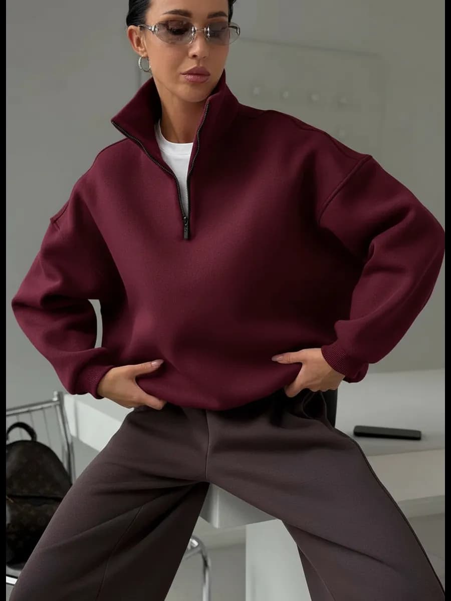 Оверсайз свитшот полузамок