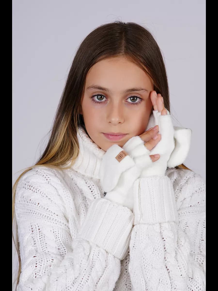 перчатки-варежки детские без пальцев, женские, митенки