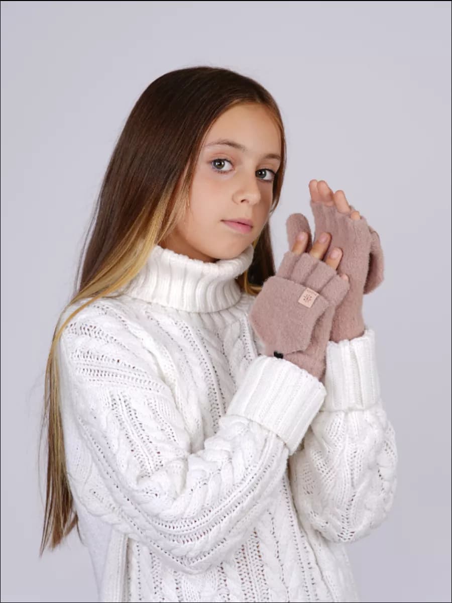 перчатки-варежки детские без пальцев, женские, митенки