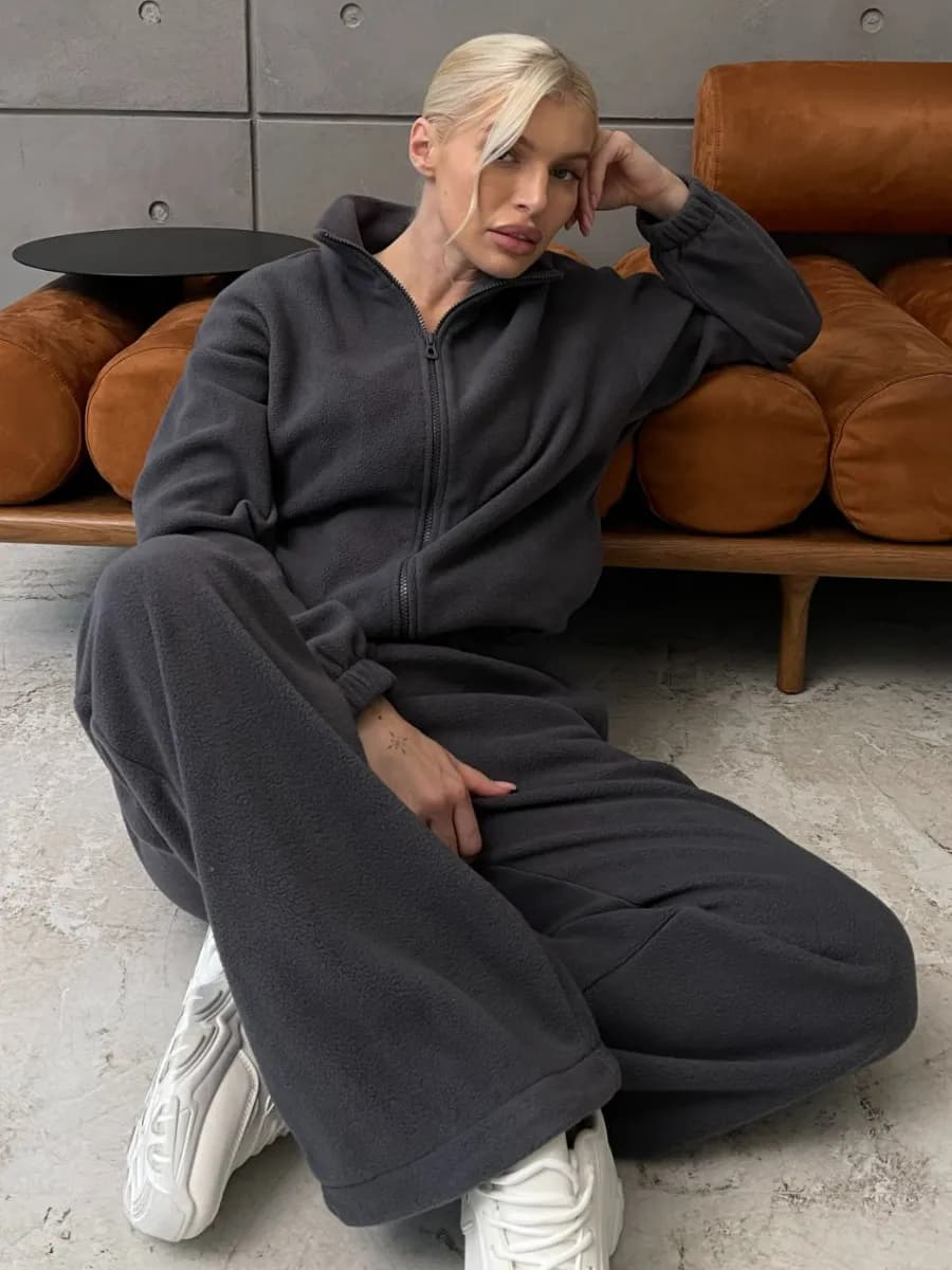 Спортивный костюм теплый на молнии флис