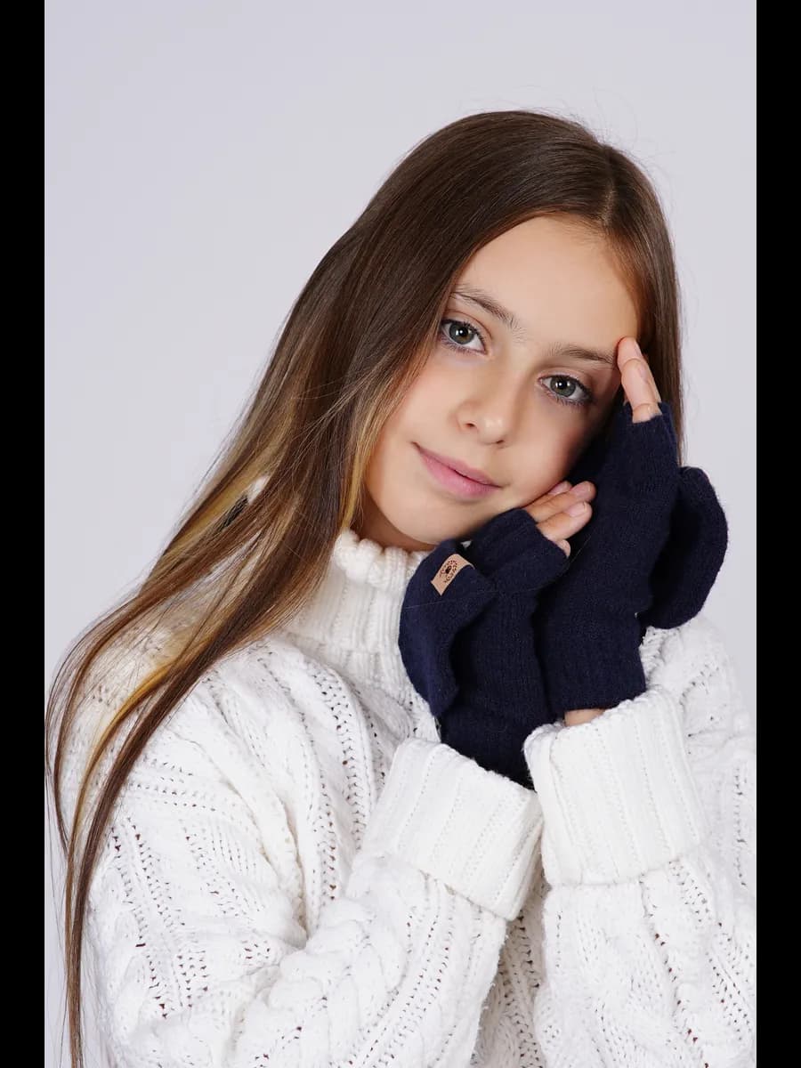 перчатки-варежки детские без пальцев, женские, митенки