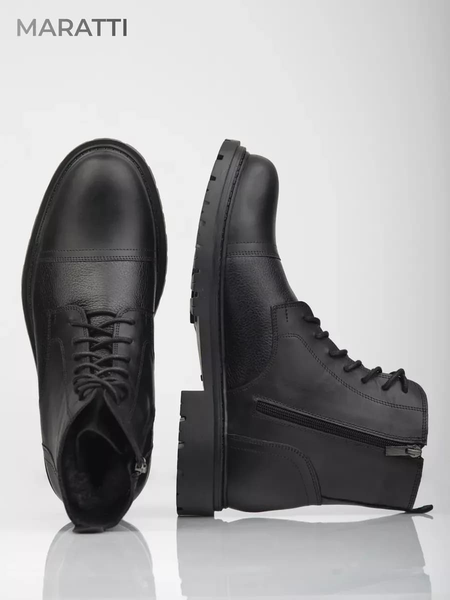 Ботинки зимние натуральная кожа и мех - фото 1