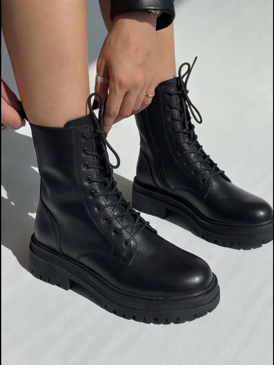 Ботинки зимние на платформе с эко мехом