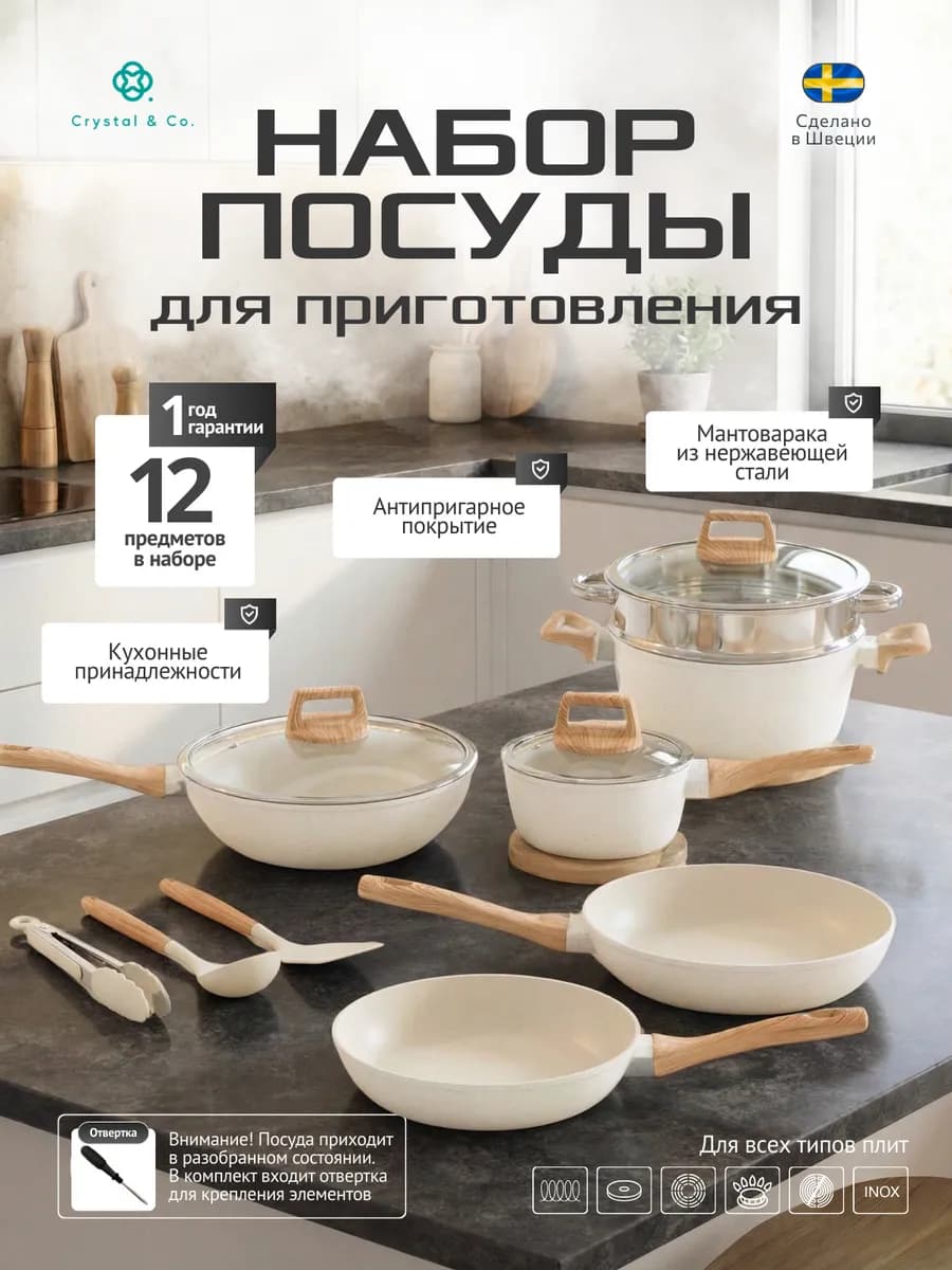 Набор посуды для приготовления кастрюли и сковороды