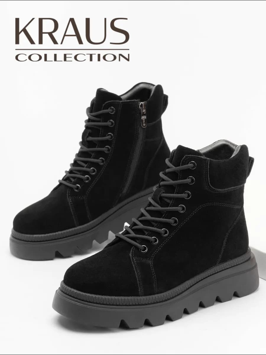 Ботинки женские зимние замшевые - фото 1