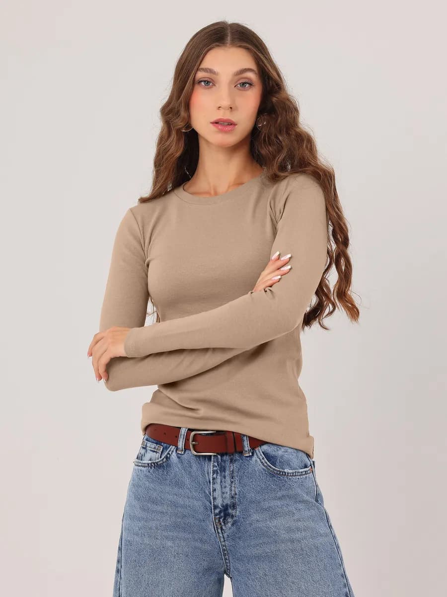 Лонгслив облегающий хлопок