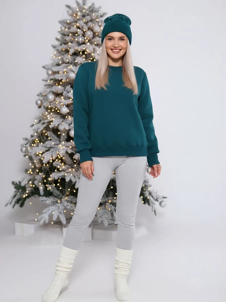 Свитшот базовый с начесом без капюшона