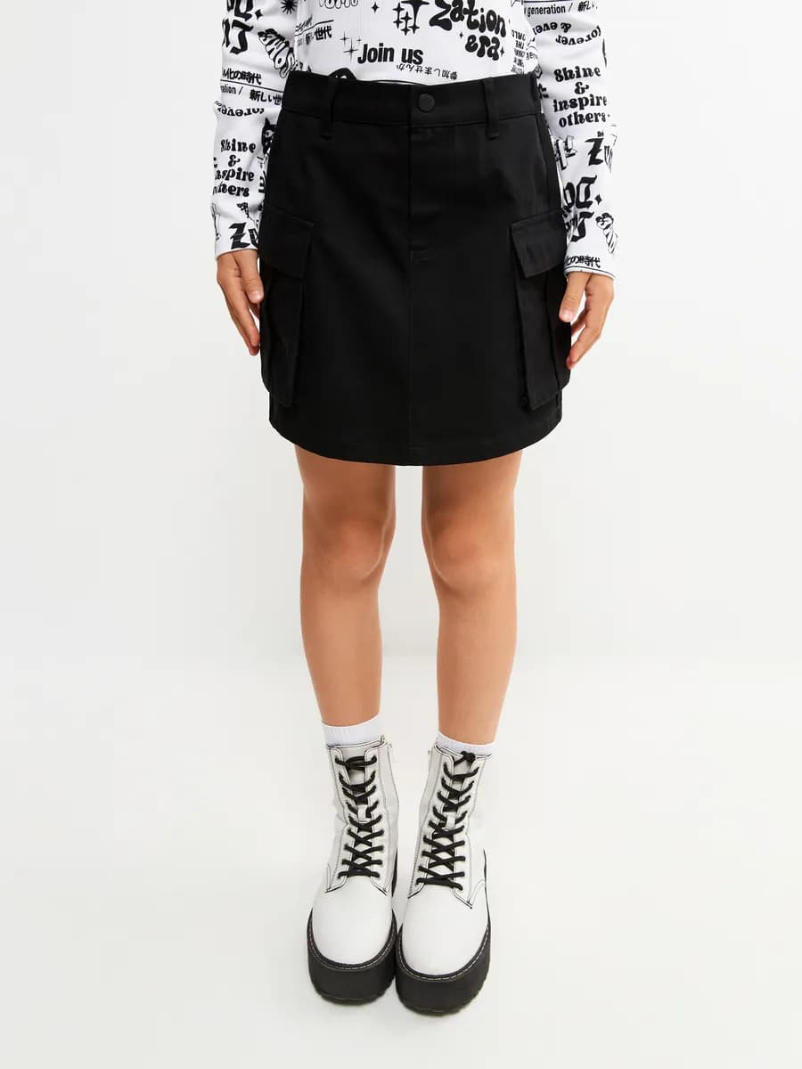 Юбка карго короткая из твила