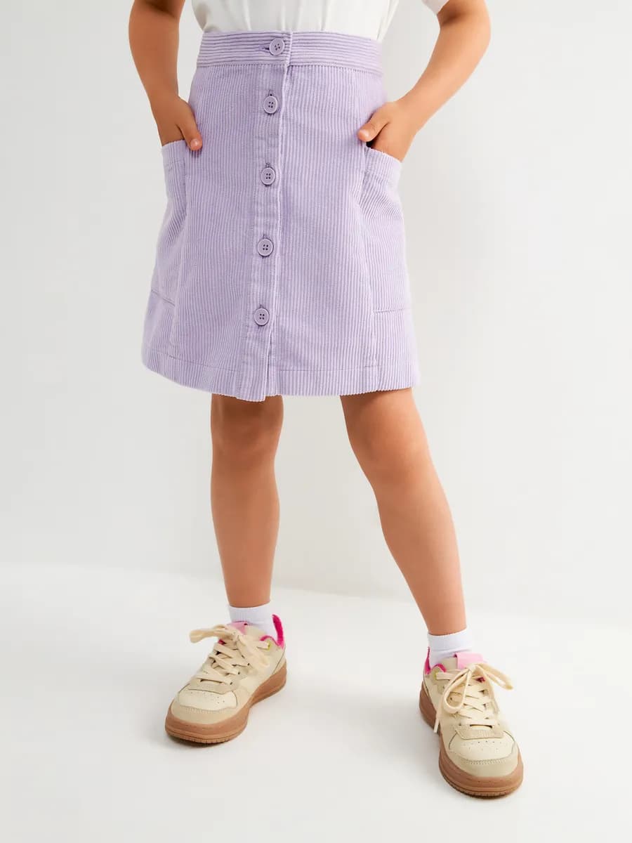 Юбка вельветовая короткая на пуговицах