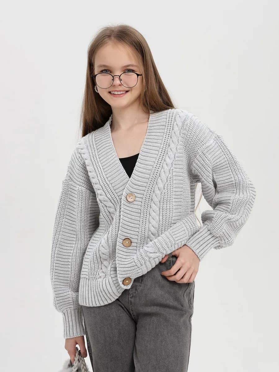 Кардиган школьный на пуговицах - фото 1