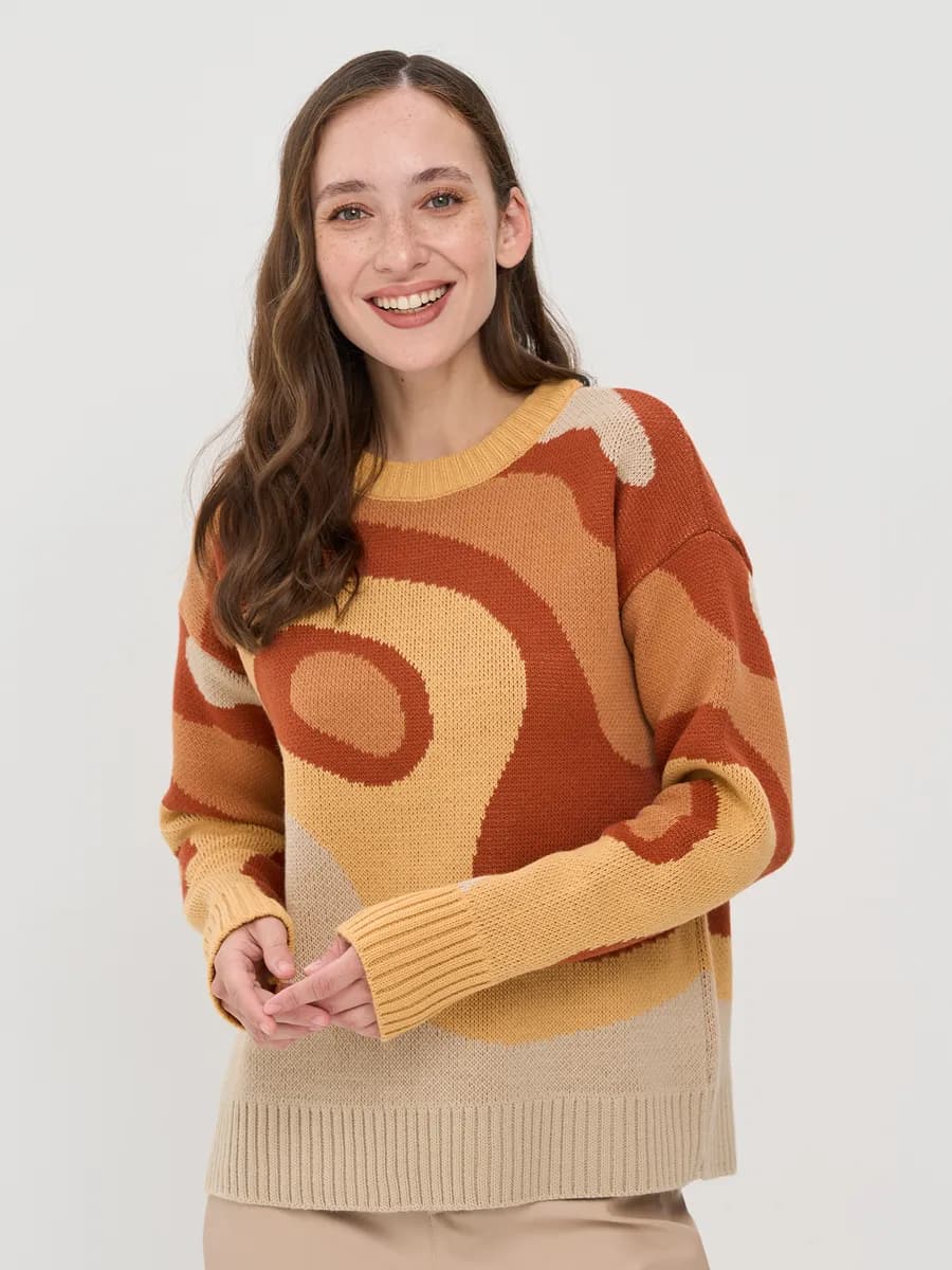 Джемпер теплый вязаный трикотажный