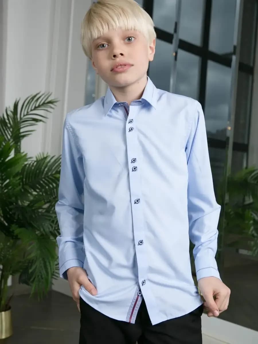 Рубашка для мальчика школьная - фото 1