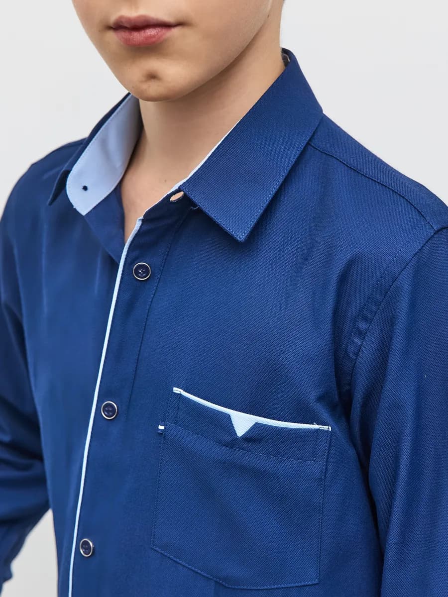 Рубашка для мальчика школьная на кнопках