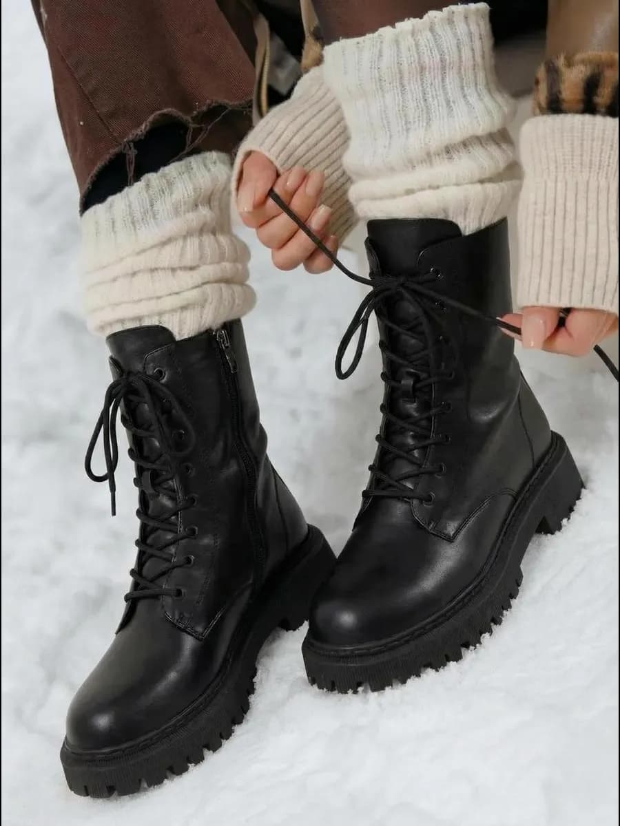 Ботинки берцы зимние на платформе