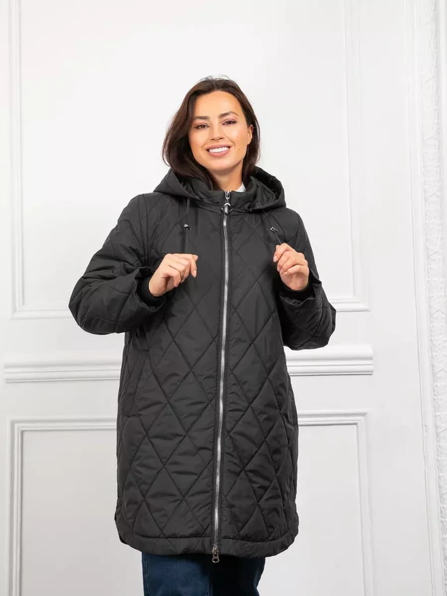 Куртка межсезонная с капюшоном большие размеры - фото 1