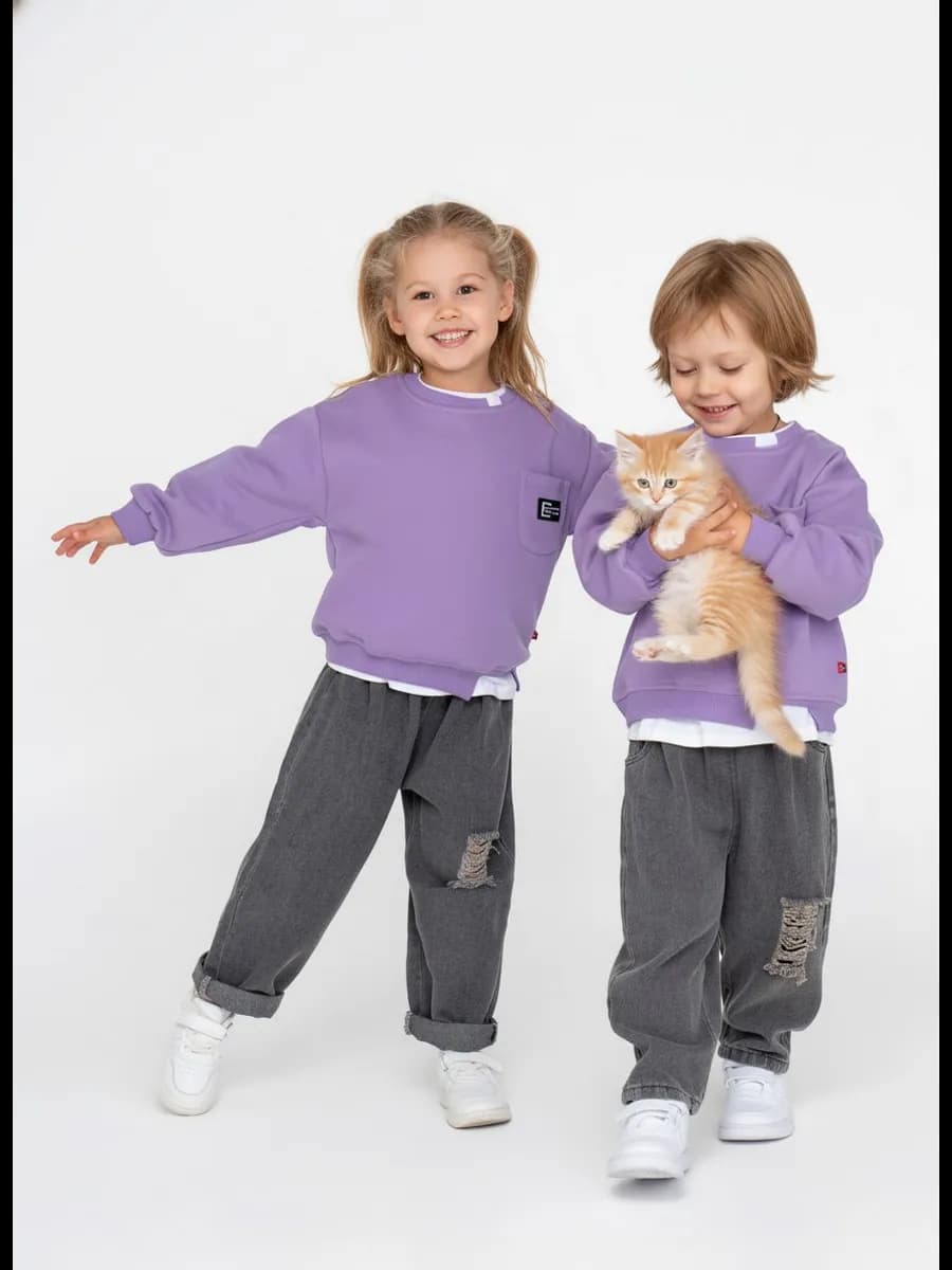 Костюм детский с джинсами широкими - фото 1