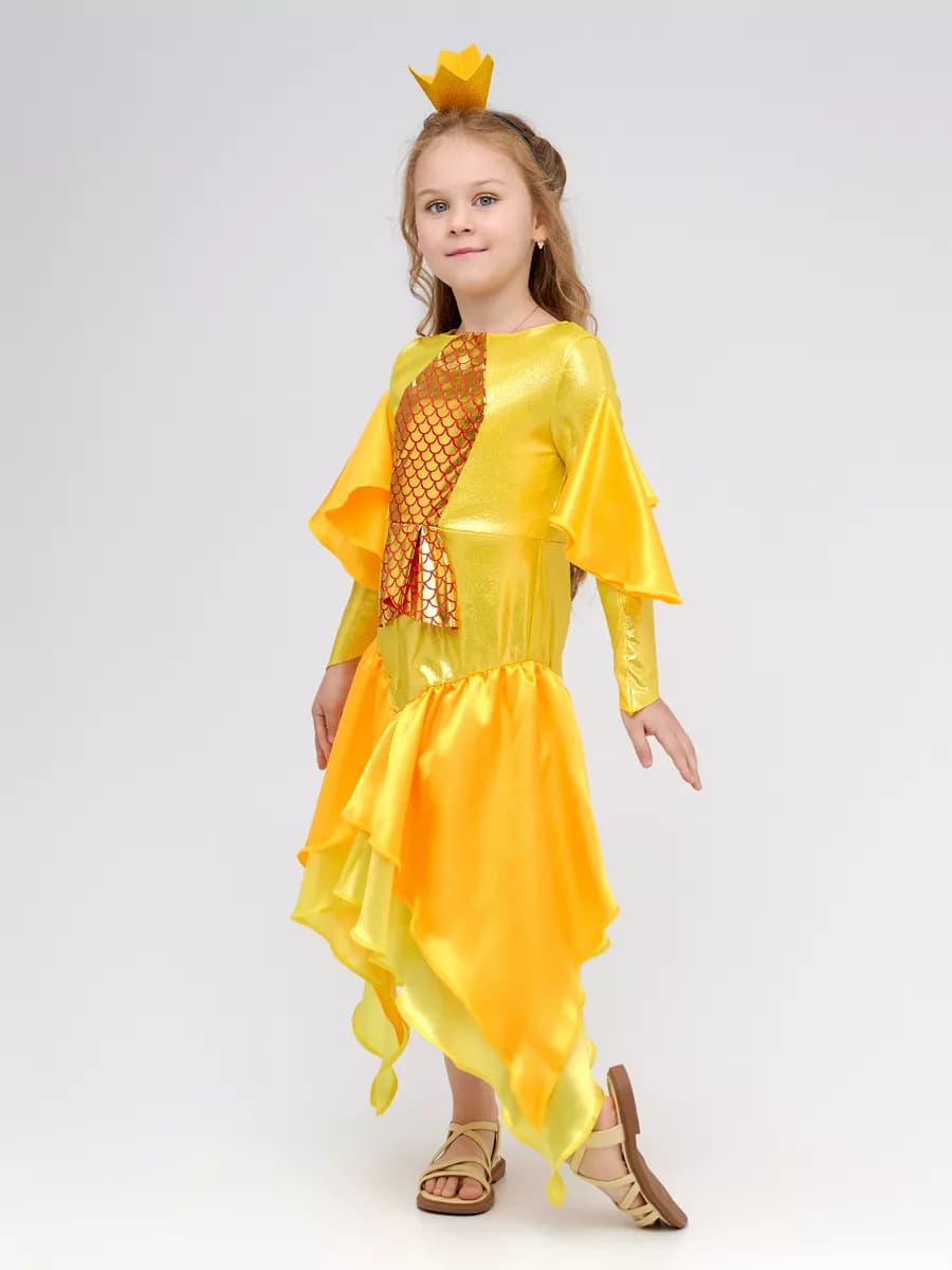 Карнавальный костюм золотой рыбки для девочки детский