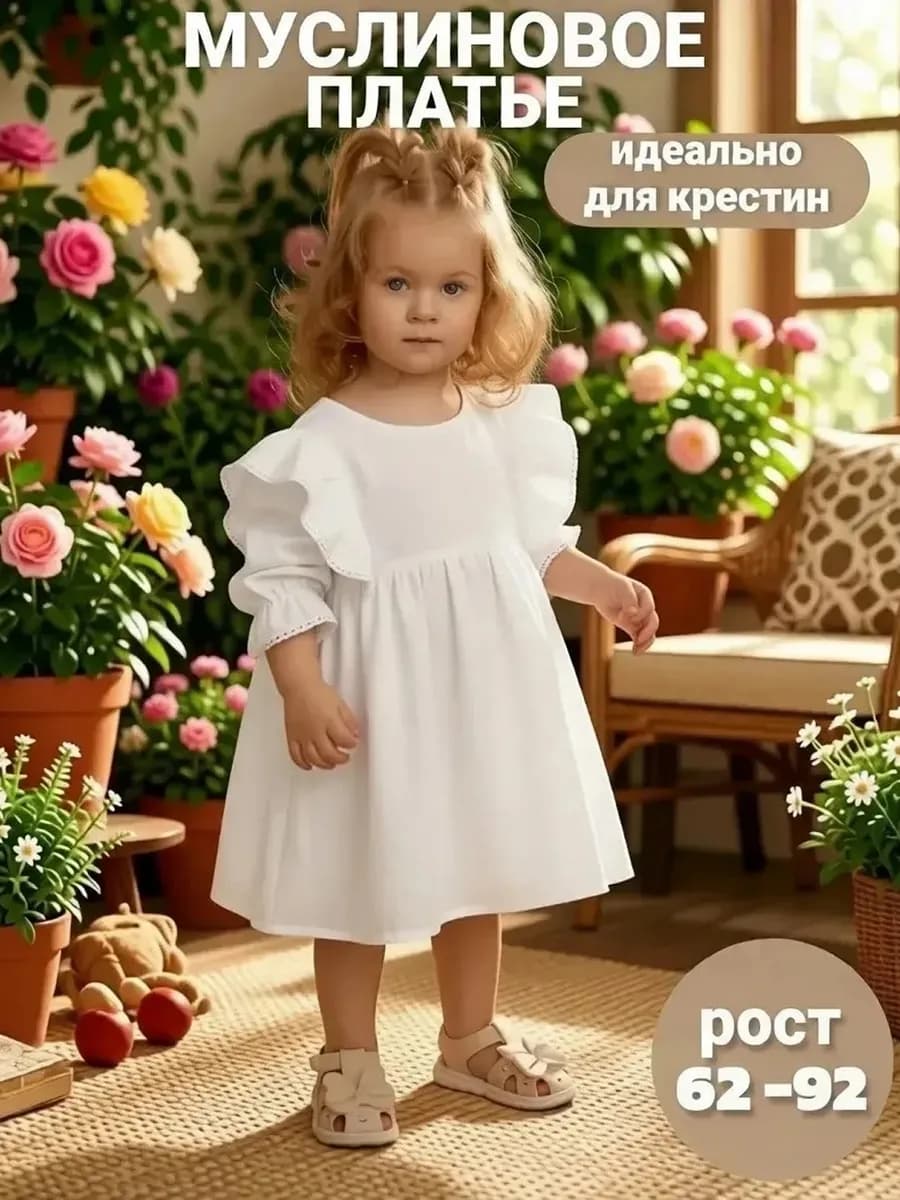 Крестильное платье муслиновое