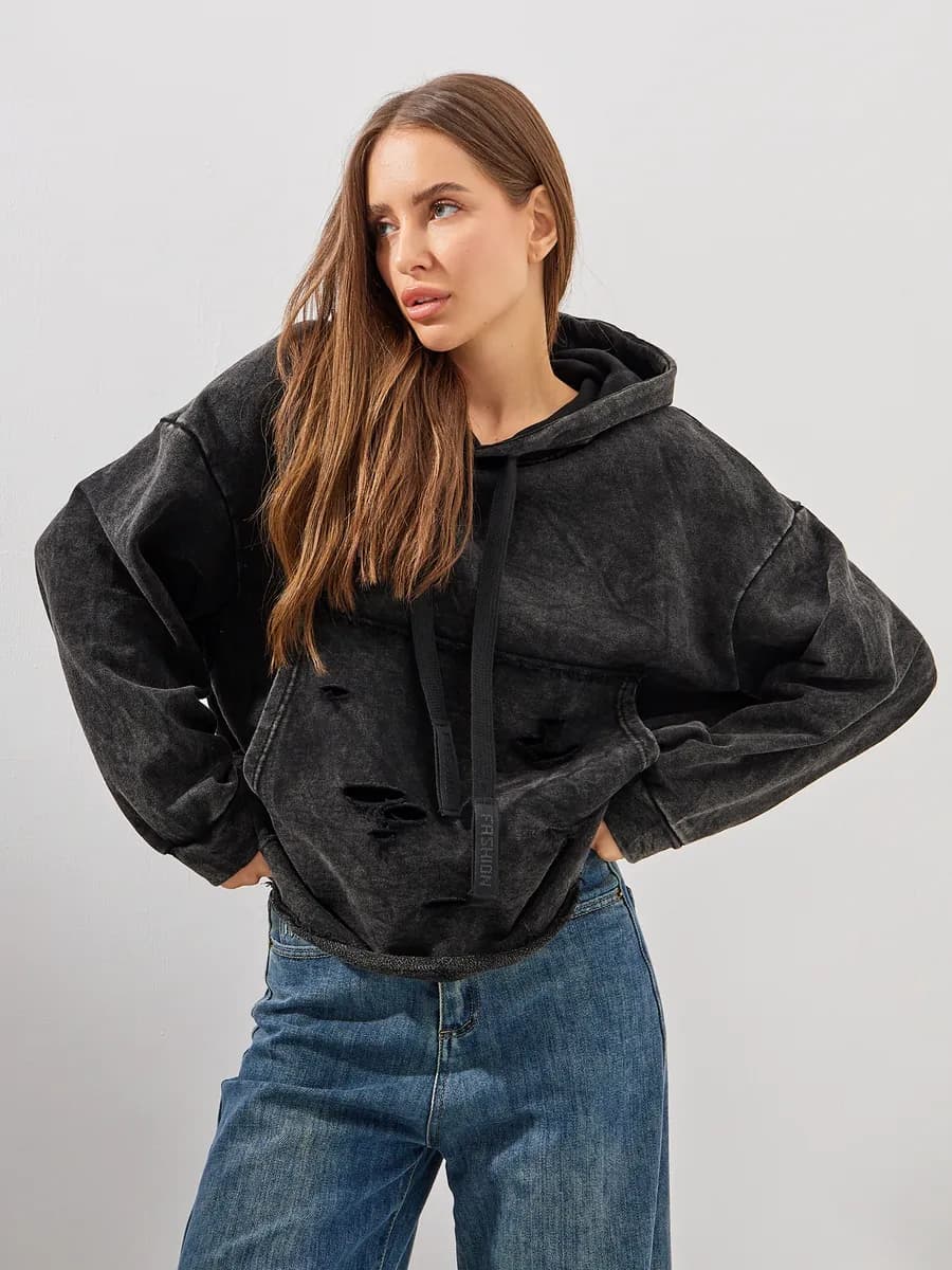 Свитшот толстовка с капюшоном оверсайз - фото 1