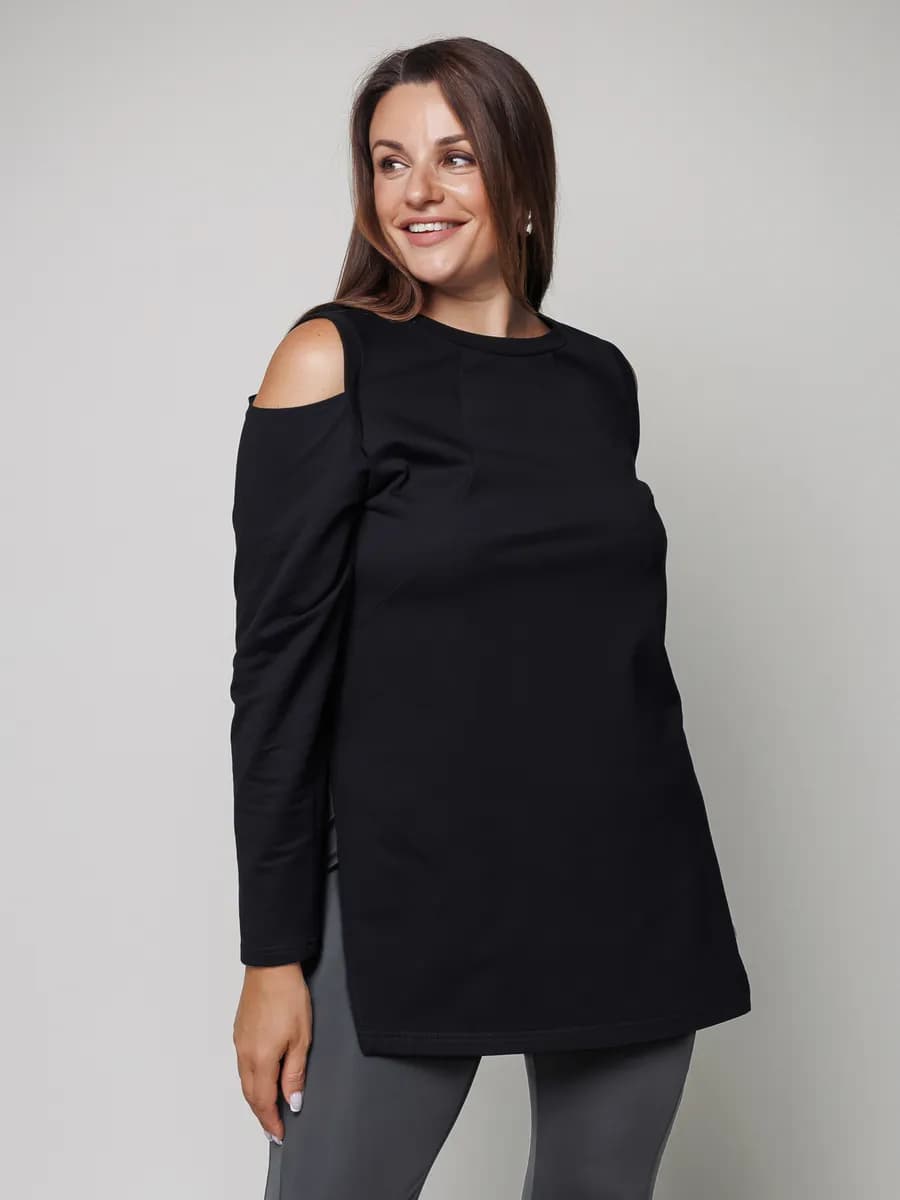 Туника удлиненная с разрезами "Plus size"