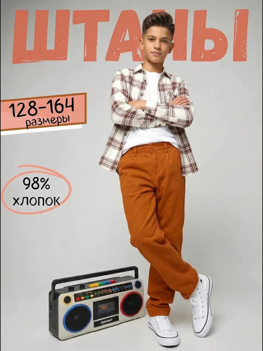 Широкие штаны багги подростковые