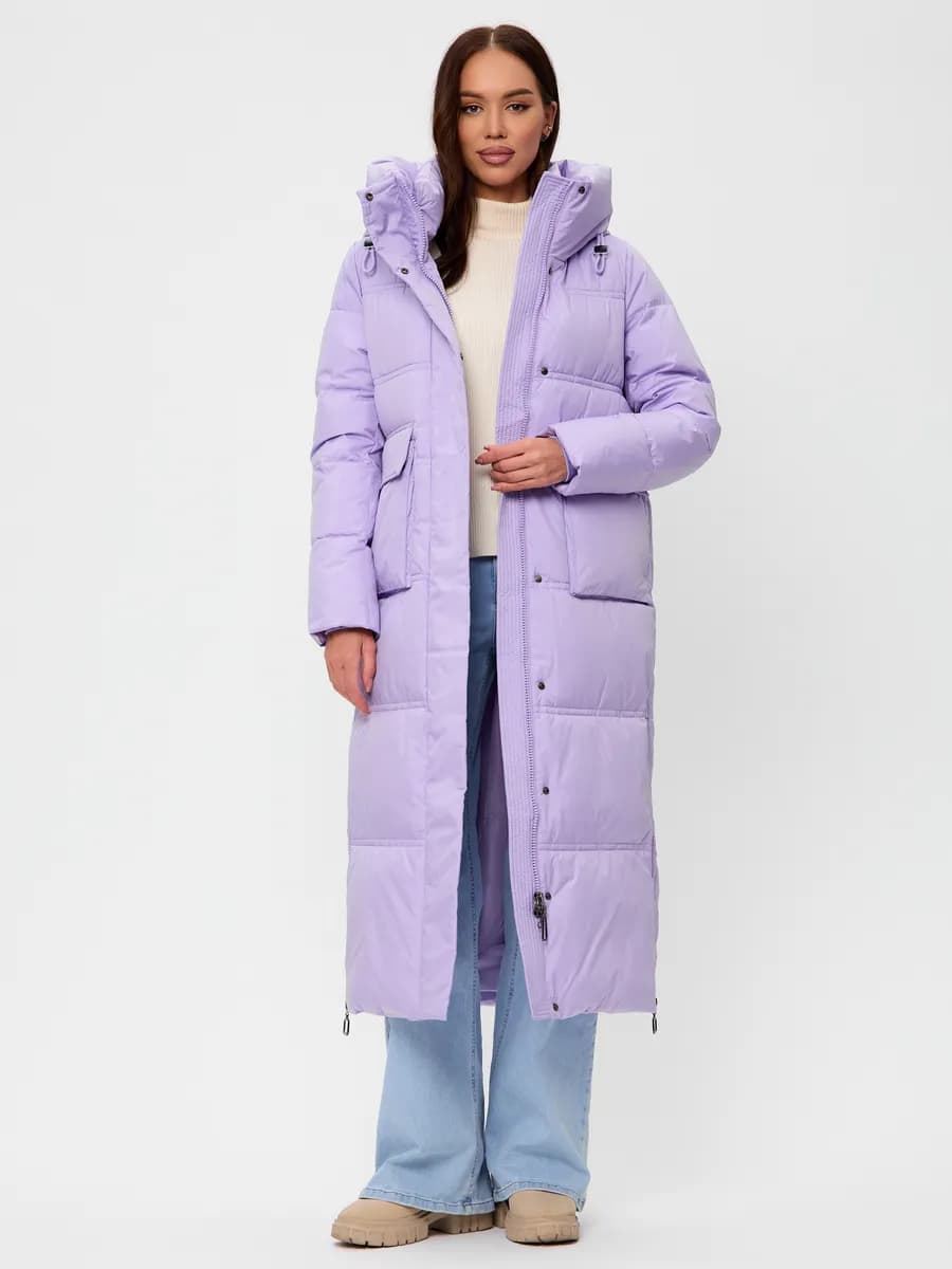 Пальто длинное зимнее с капюшоном