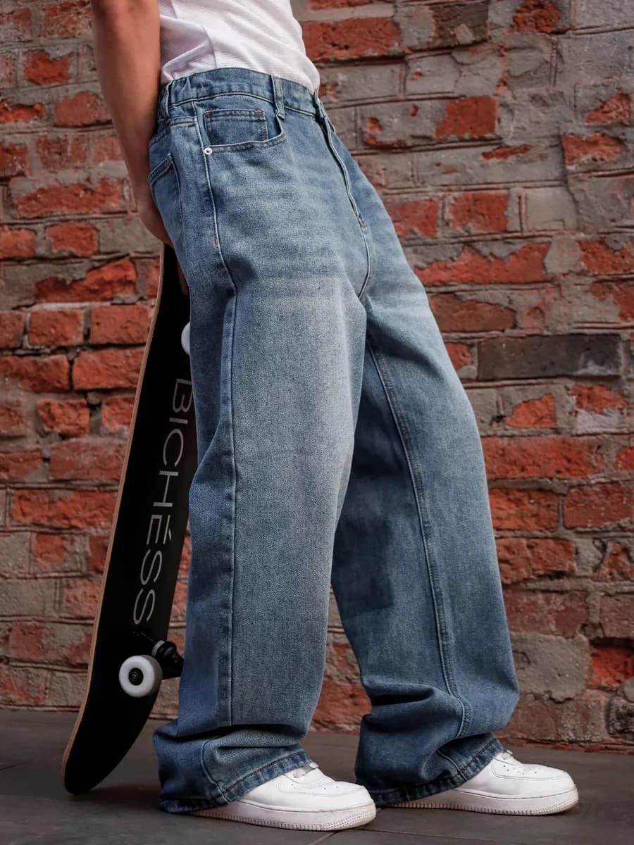 джинсы широкие багги