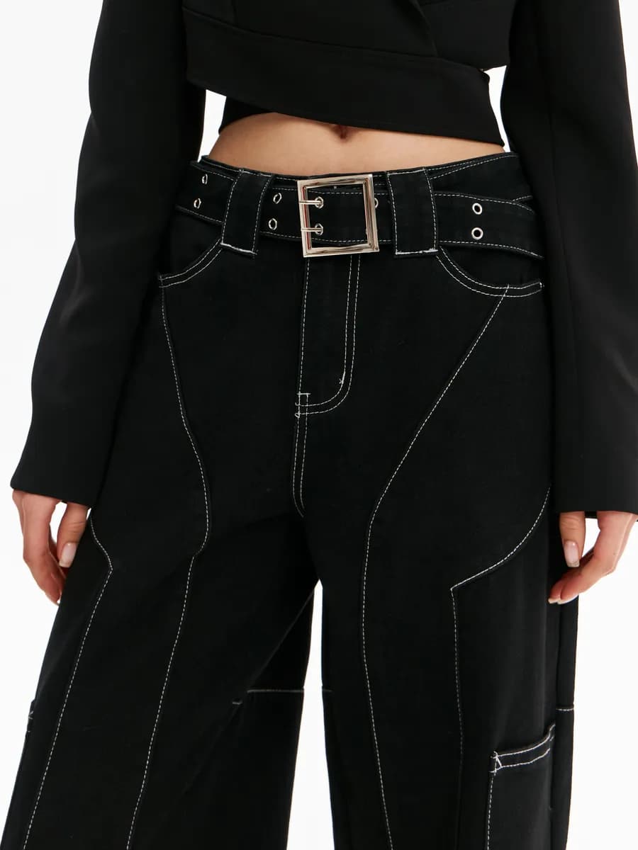 Джинсы широкие трубы багги