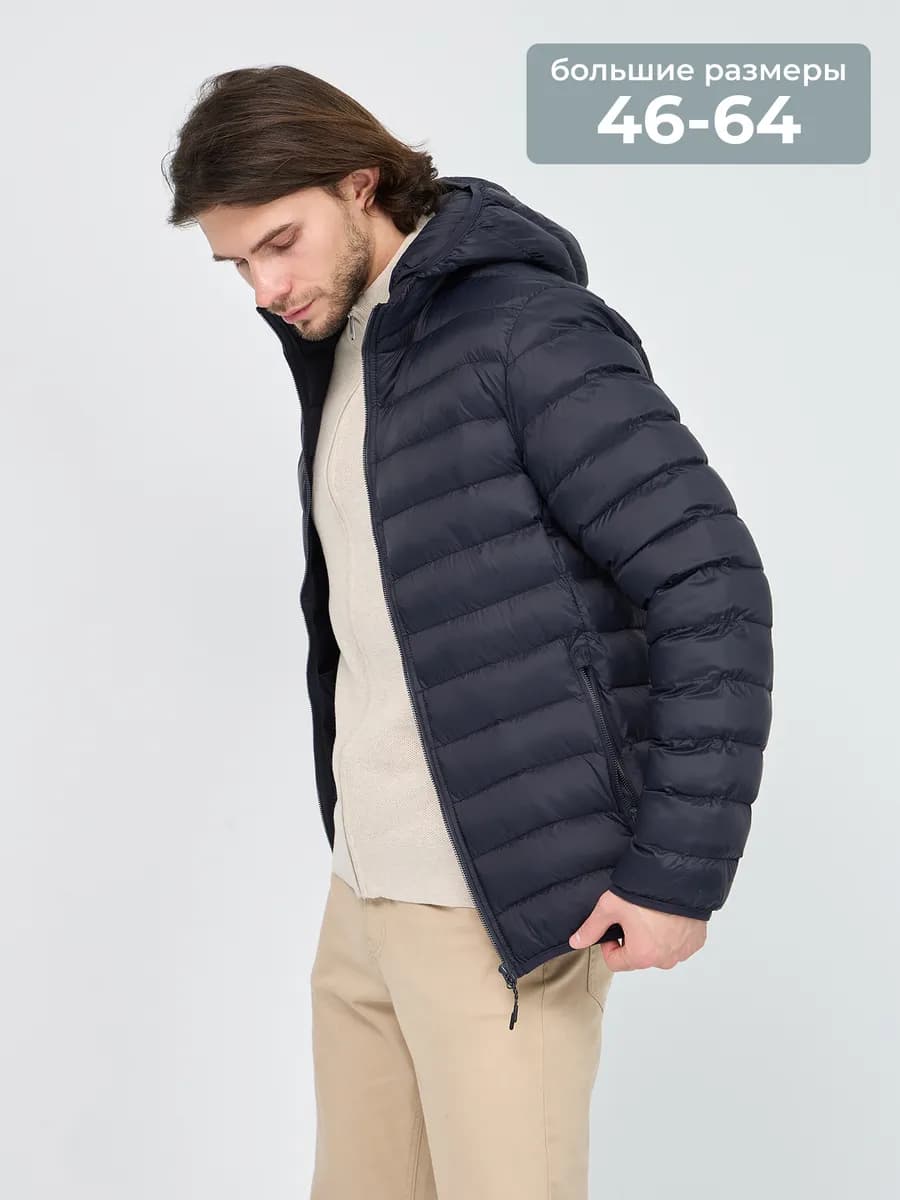 Куртка демисезонная с капюшоном большие размеры - фото 1