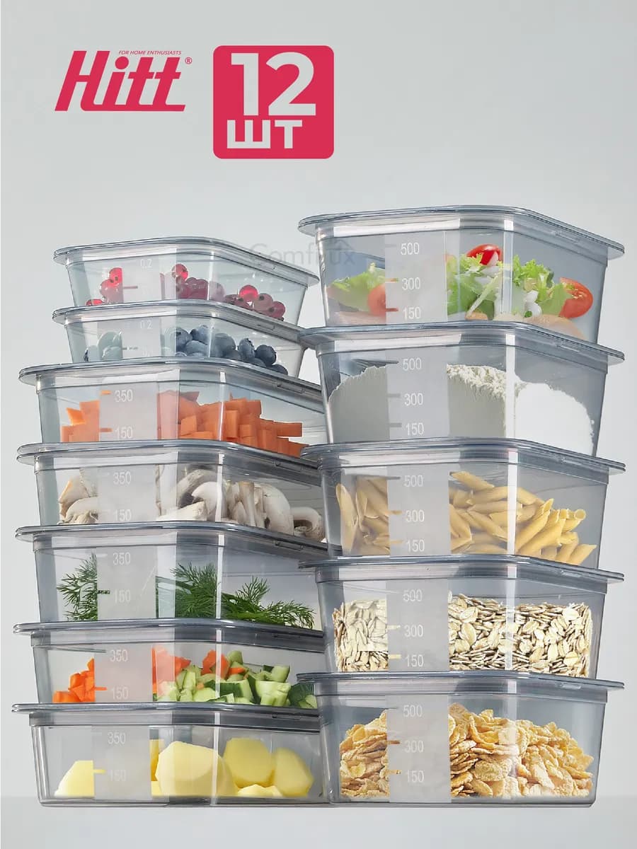 Контейнеры для еды и хранения продуктов 12 шт - фото 1