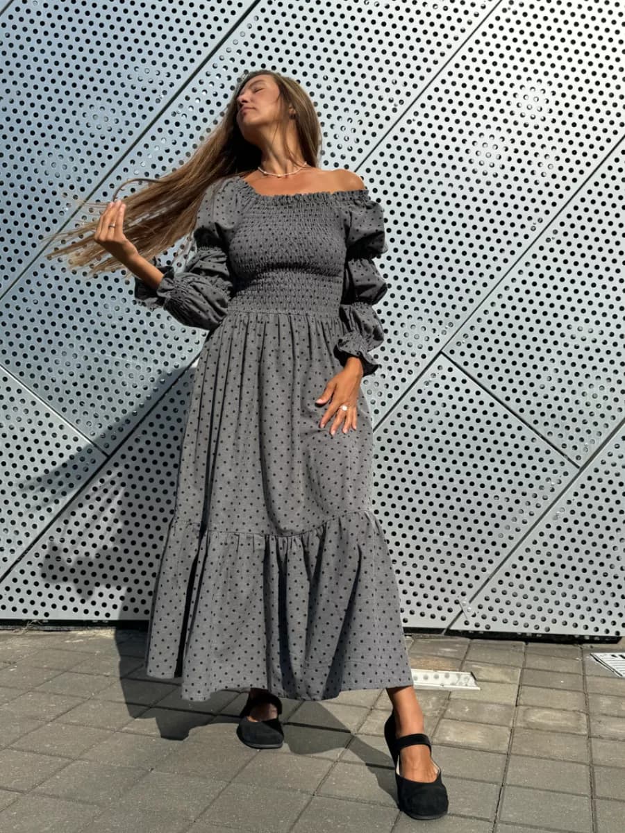 Платье теплое длинное