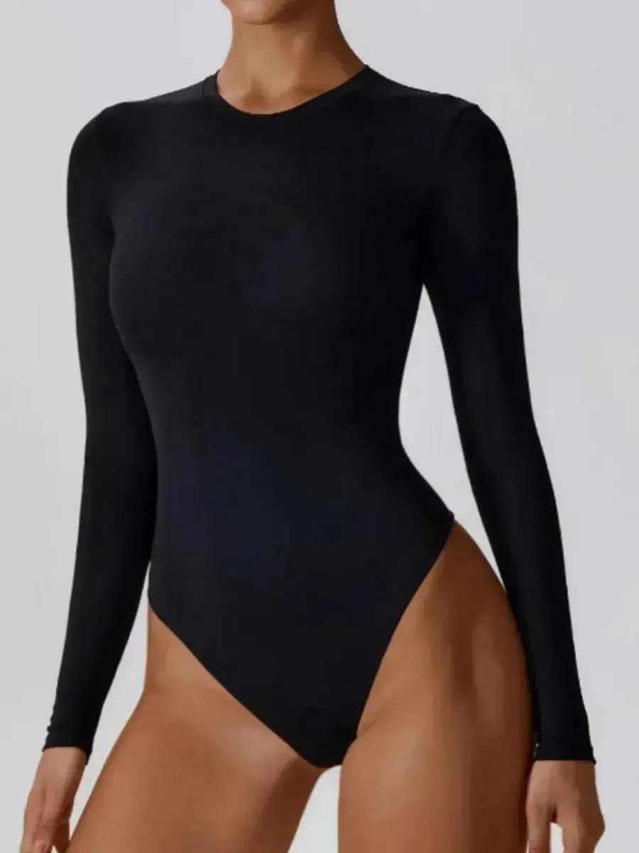 Боди базовое облегающее лонгслив с длинным рукавом хлопок