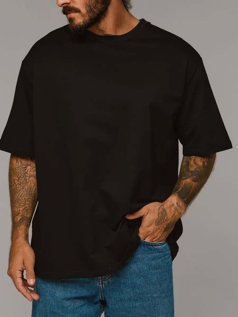 Футболка оверсайз базовая хлопок - фото 1