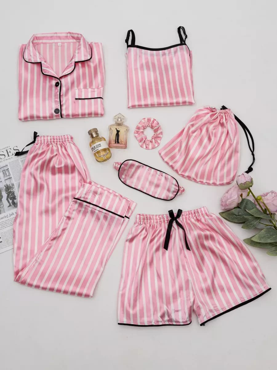 Пижама детская шелковая с шортами и штанами 7в1