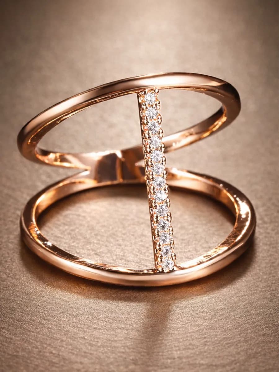 Кольцо бижутерия дорожка позолоченное