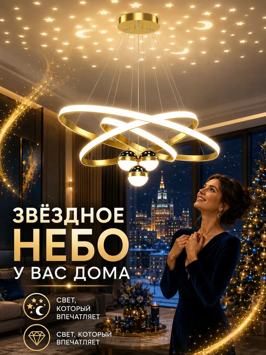 Люстра Потолочная С Пультом Дистанционного Управления 72W